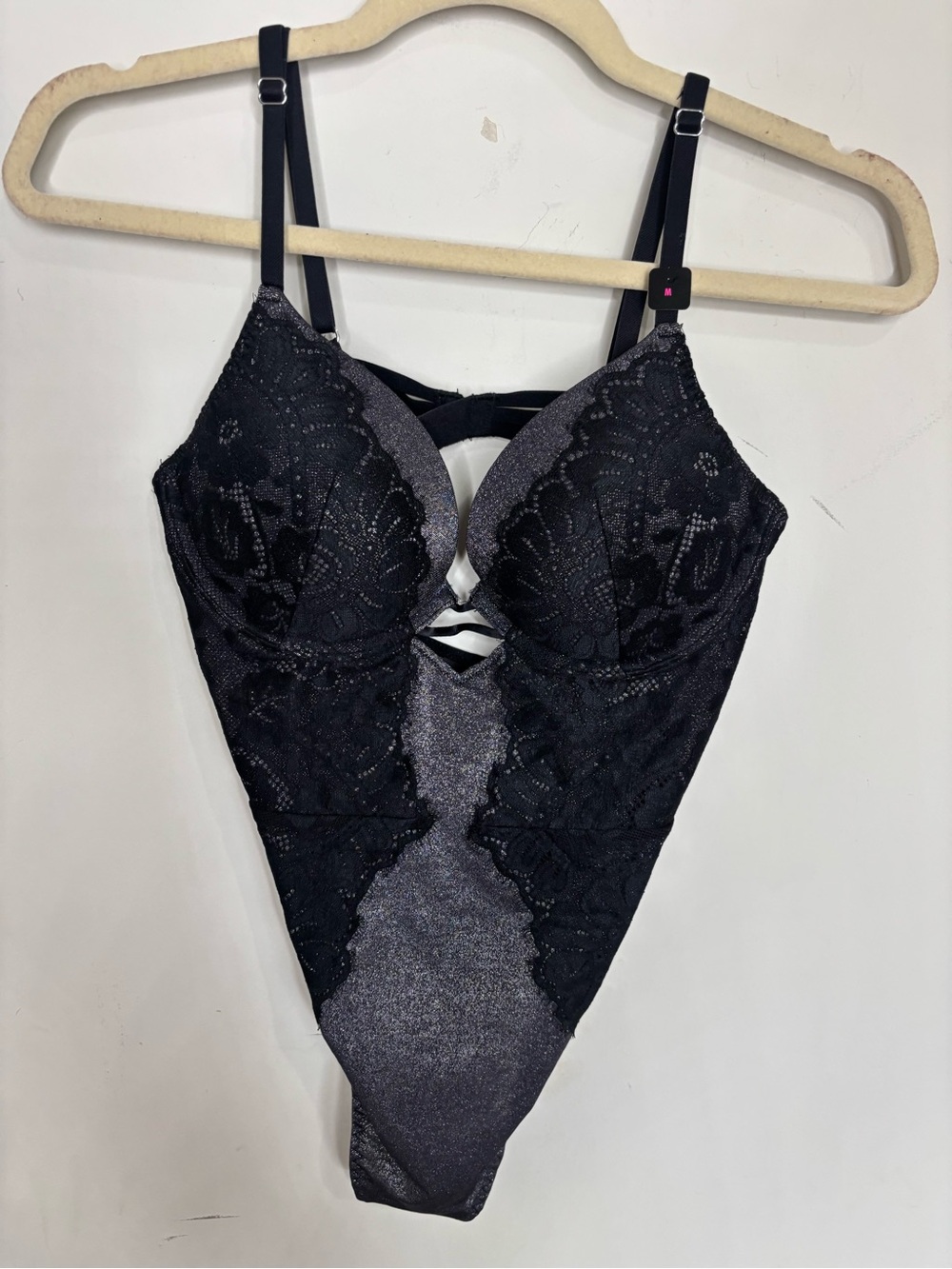 La Sensa Black Lace Satin Bodysuit Women Intimates & Sleepwear Medium
